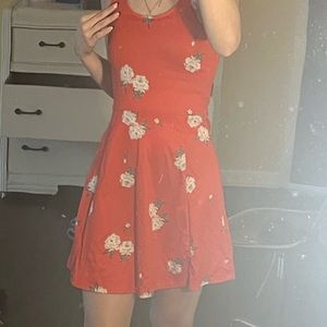 Red flower dress